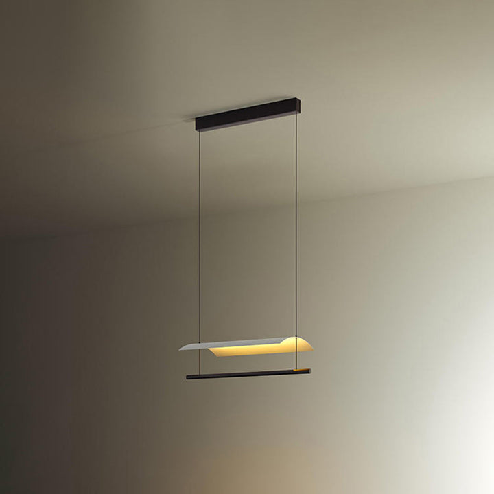Ray Suspension Linéaire Inhabituel, Métal/Acrylique, Noir, Salon/Restaurant - Neutralighting