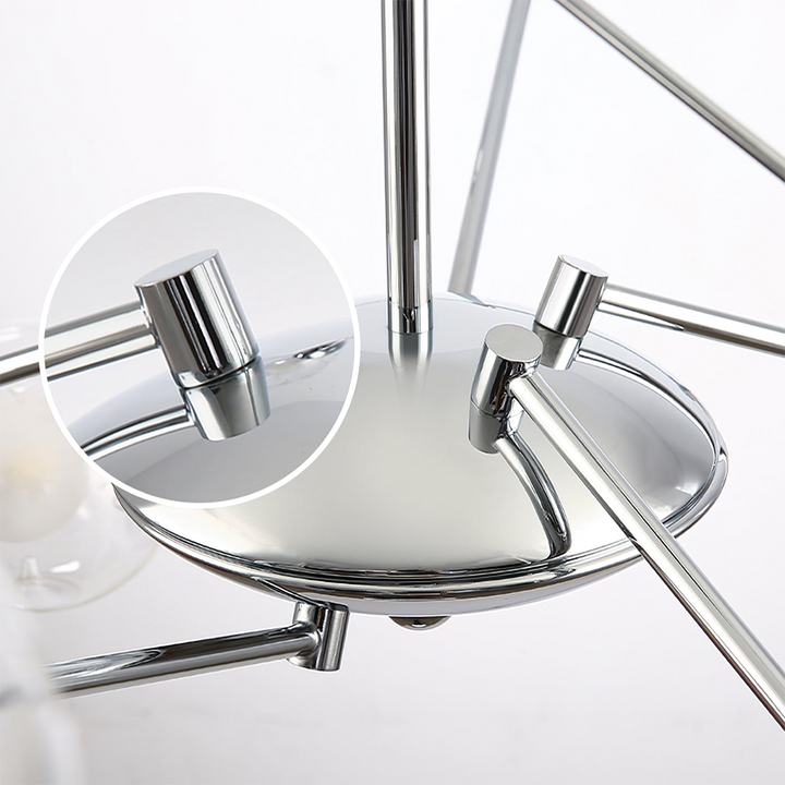 Valentina Lustre Bauhaus Nordique Argent Métal Verre Salon - Neutralighting