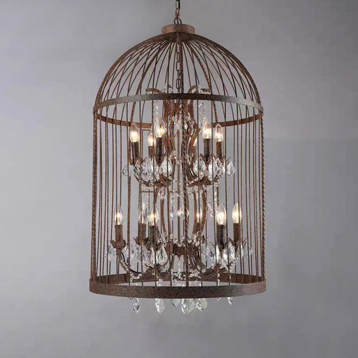 Arisha Industrielle LED Suspension Noir Métal Cristal Salon Salle à manger - Neutralighting