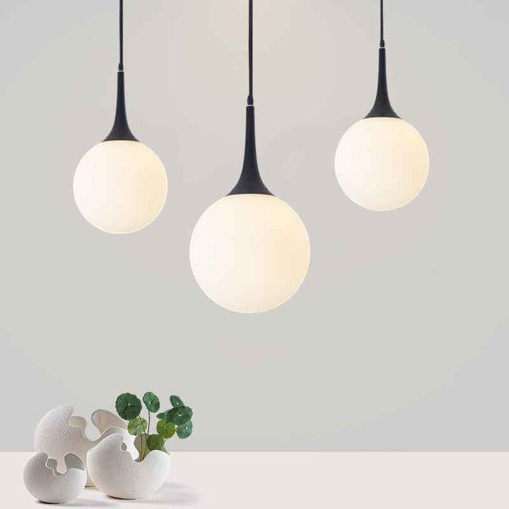 Valentina Simple LED Suspension Blanc/Noir Verre Chambre à coucher Salon - Neutralighting