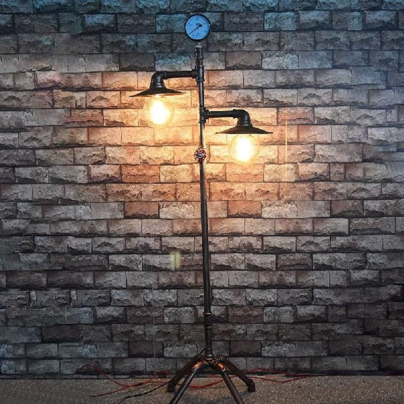 Silva Lampadaire Pipe Antique, Métal, Bronze, Salon - Neutralighting