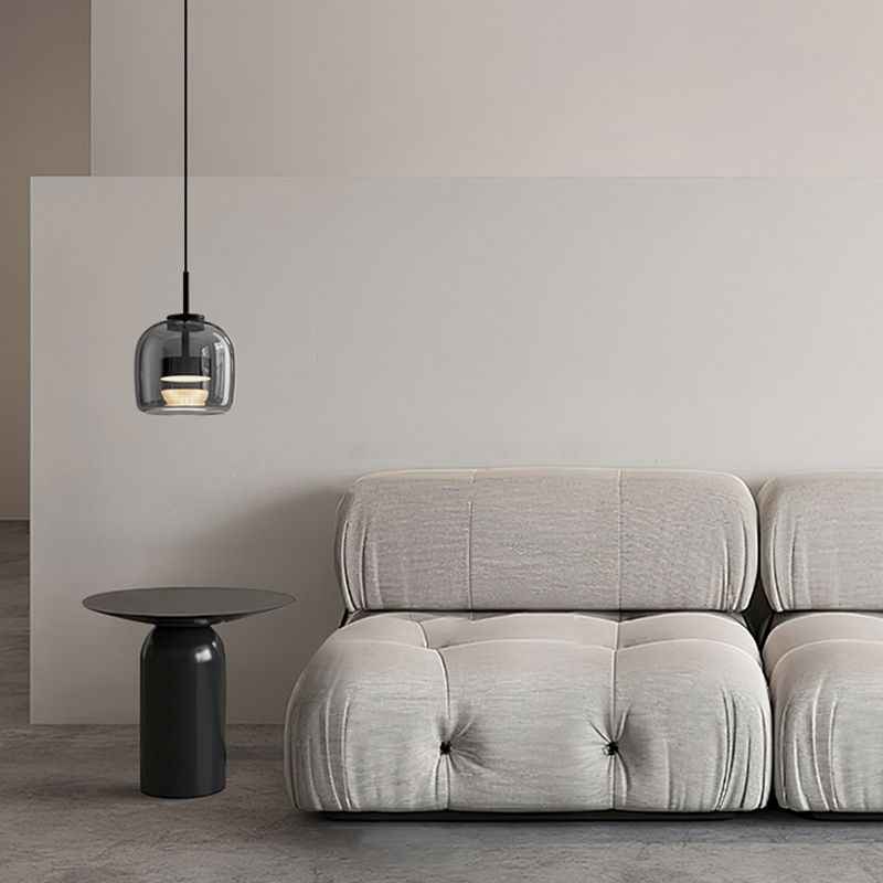 Valentina Suspension Dôme Moderne, Verre, Noir, Salon - Neutralighting