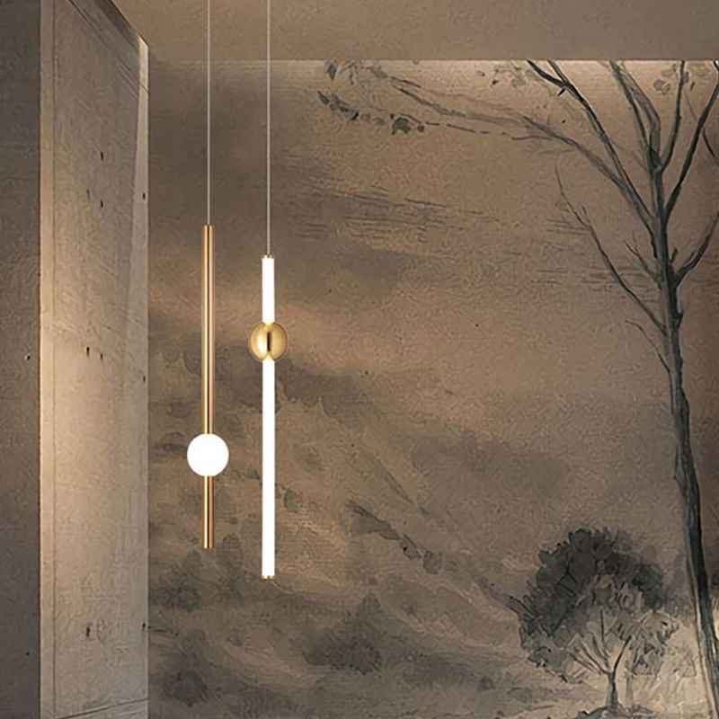Ray Moderne LED Suspension Or Blanc Métal Verre Salon Salle à manger - Neutralighting