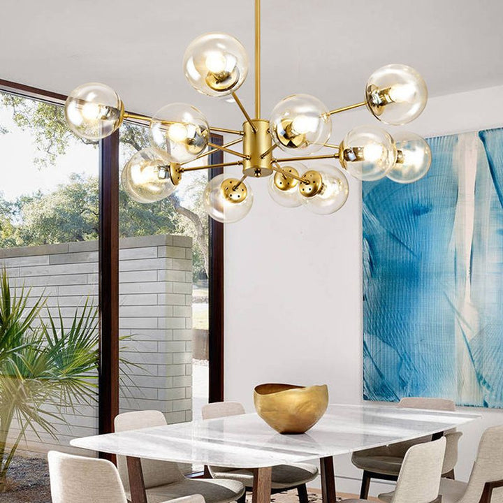Valentina Suspension Multi Retro, Metal/Verre, Noir/Or, Salon - Neutralighting