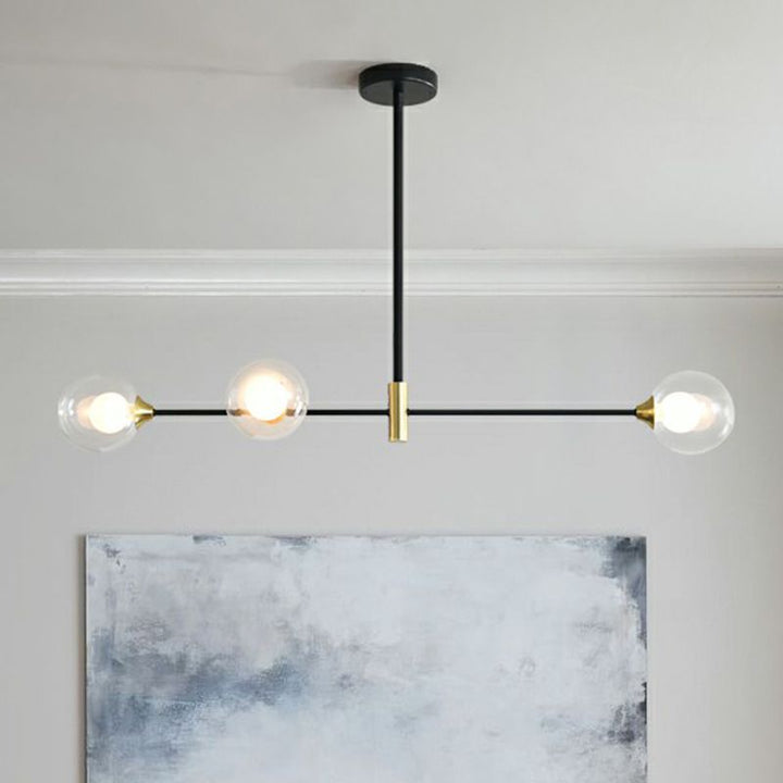 Valentina Suspension Linéaire Minimaliste, Metal/Verre, Blanc, Chambre - Neutralighting