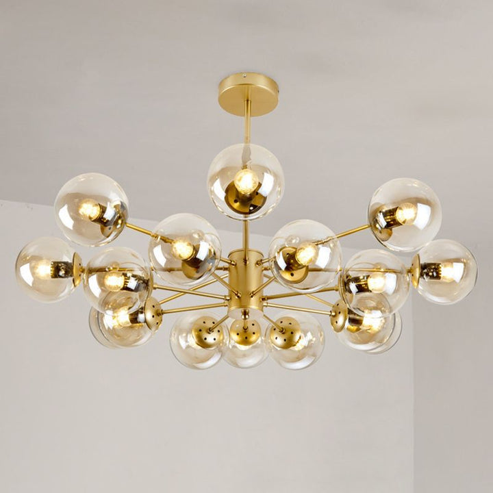 Valentina Suspension Multi Retro, Metal/Verre, Noir/Or, Salon - Neutralighting