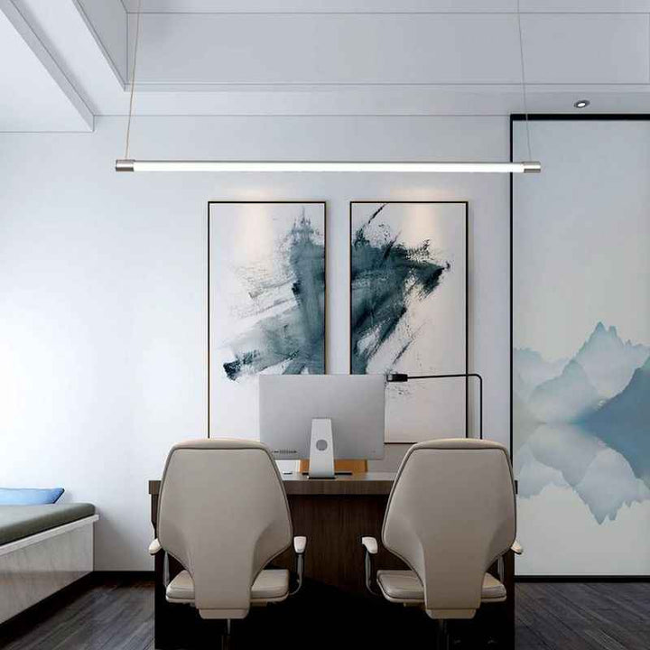 Ray Linéaire LED Suspension Noire Argent Métal Chambre à coucher - Neutralighting