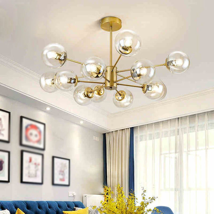 Valentina Suspension Multi Retro, Metal/Verre, Noir/Or, Salon - Neutralighting