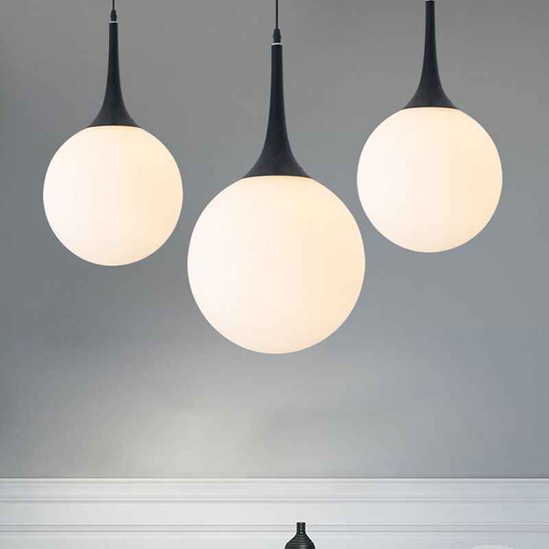 Valentina Simple LED Suspension Blanc/Noir Verre Chambre à coucher Salon - Neutralighting