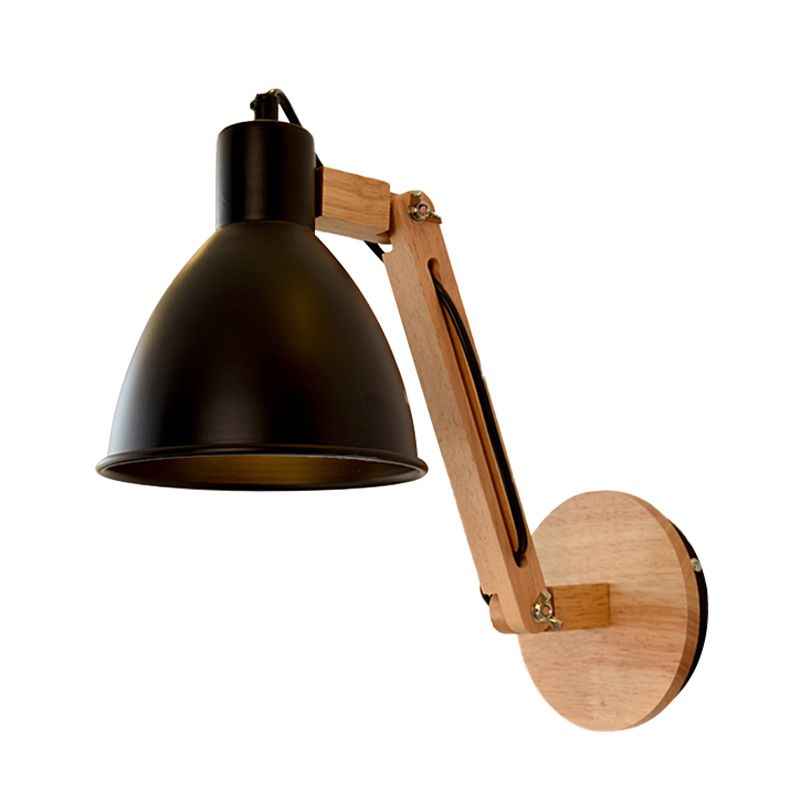 Epoch Applique Murale Orientable Vintage, Métal/Bois, Blanc/Noir - Neutralighting
