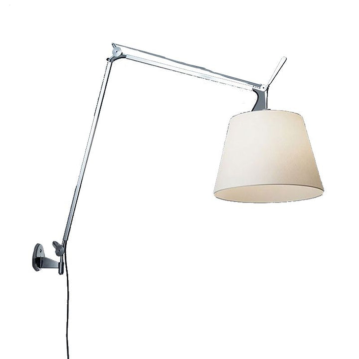 Epoch Applique Murale Orientable Minimaliste, Métal/Fabrique, Argent - Neutralighting