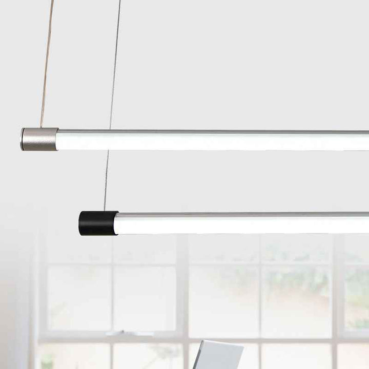 Ray Linéaire LED Suspension Noire Argent Métal Chambre à coucher - Neutralighting