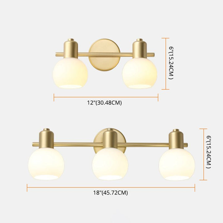 Valentina Applique Murale Globe Simple, Métal/Verre, Doré, Chambre - Neutralighting