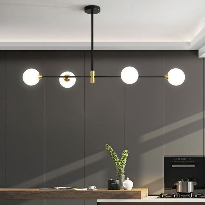 Valentina Suspension Linéaire Minimaliste, Metal/Verre, Blanc, Chambre - Neutralighting