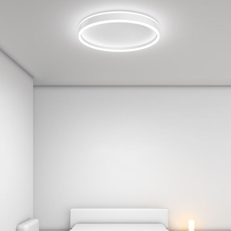Arisha Plafonnier Anneau Moderne, Métal/Acrylique, Noir/Blanc, Salon - Neutralighting