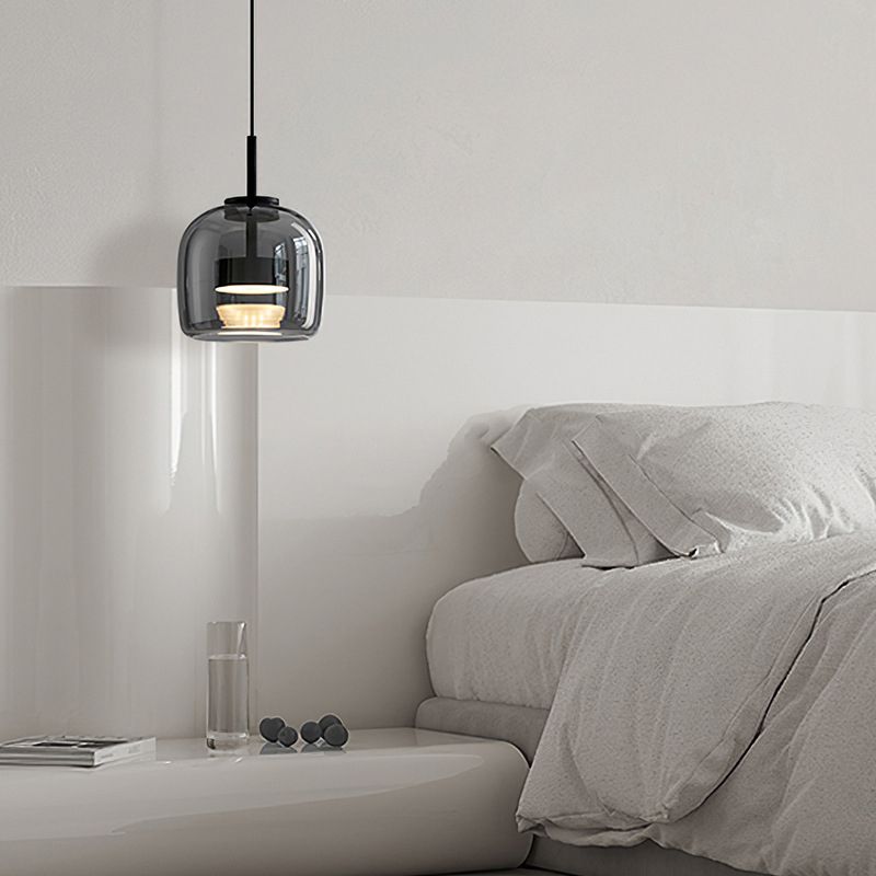 Valentina Suspension Dôme Moderne, Verre, Noir, Salon - Neutralighting