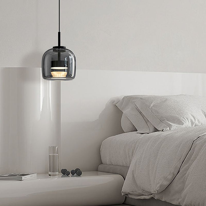 Valentina Suspension Dôme Moderne, Verre, Noir, Salon - Neutralighting