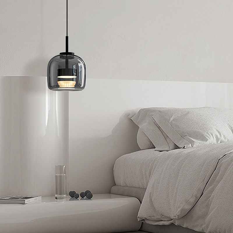 Valentina Suspension Dôme Moderne, Verre, Noir, Salon - Neutralighting