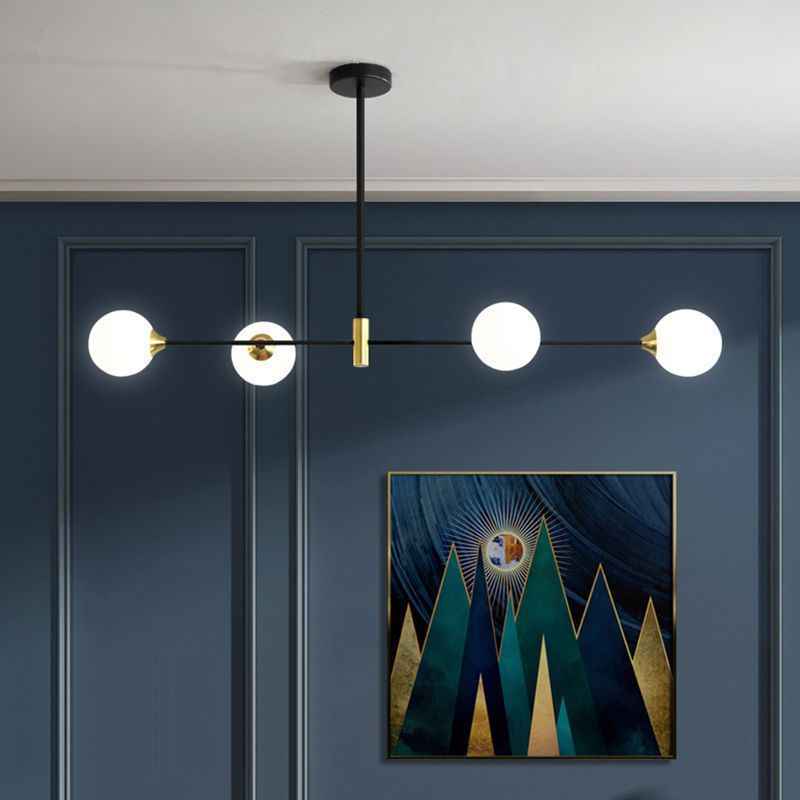 Valentina Suspension Linéaire Minimaliste, Metal/Verre, Blanc, Chambre - Neutralighting