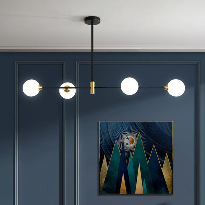 Valentina Suspension Linéaire Minimaliste, Metal/Verre, Blanc, Chambre - Neutralighting