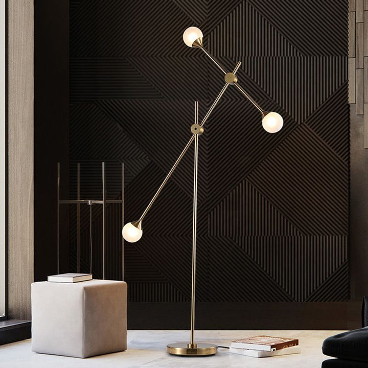 Valentina Lampadaire Orbe Simple, Métal/Verre, Doré, Salon - Neutralighting
