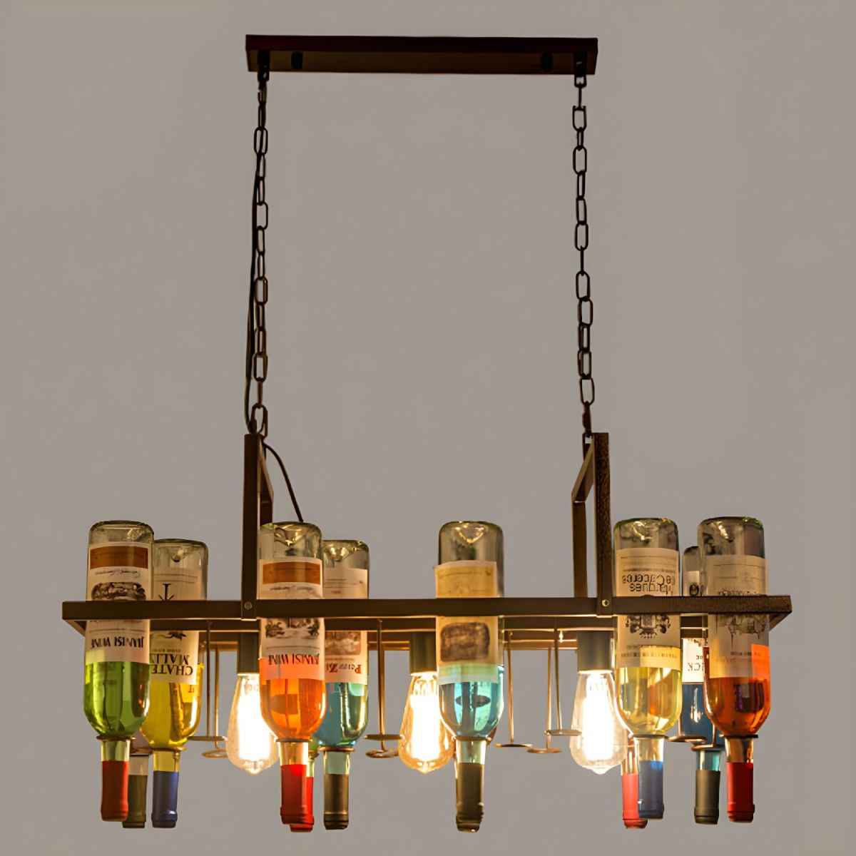 Valentina LED Art Déco Bouteille de Vin Verre Suspension Chambre Salon - Neutralighting