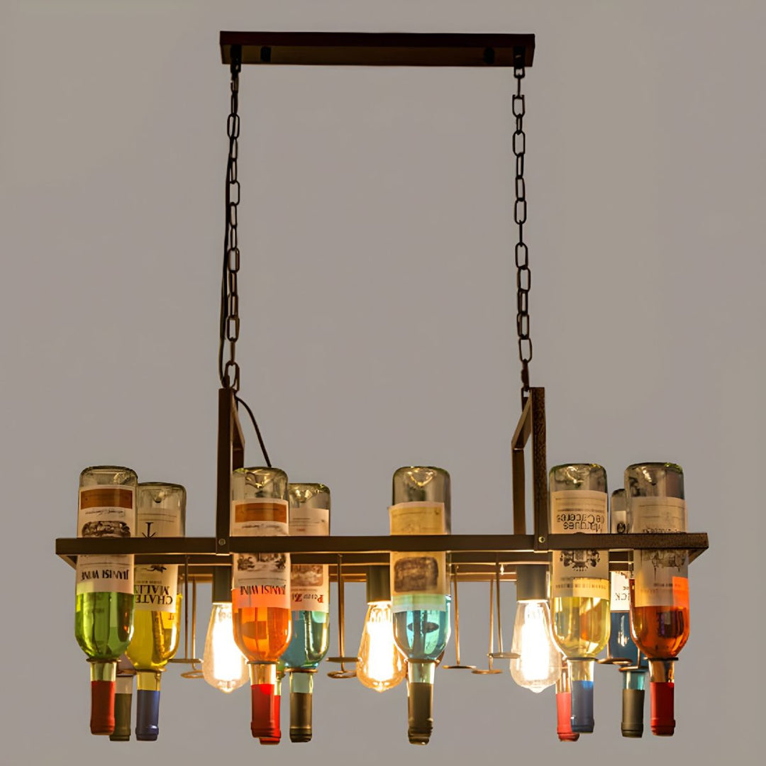 Valentina LED Art Déco Bouteille de Vin Verre Suspension Chambre Salon - Neutralighting