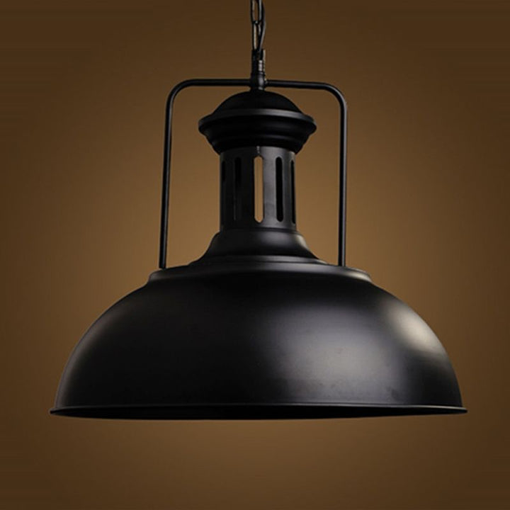Silva Suspension Dôme Industrielle, Métal, Noir/Noir Blanc/Rouille, Salon - Neutralighting