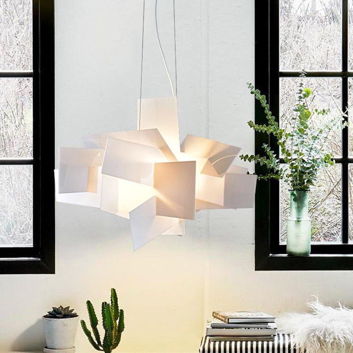 Ritta Art LED Suspension Blanc Rouge Métal Acrylique Salon - Neutralighting