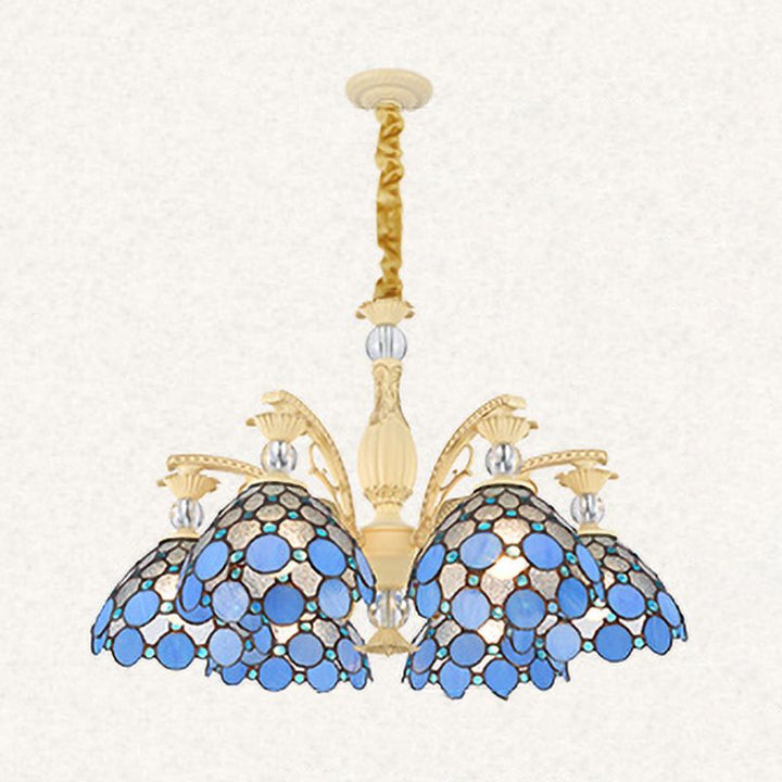 Silva Fleur Vintage LED Suspension Bleu Métal Verre Salon Chambre à Coucher - Neutralighting