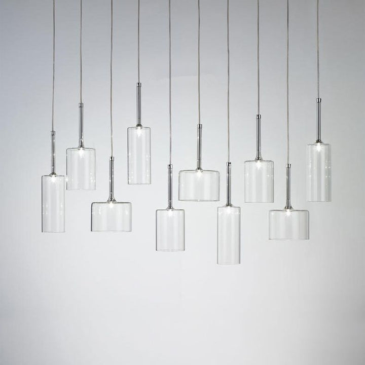 Priya Lustre Suspension Moderne Minimaliste Verre Clair/Gris Bar - Neutralighting