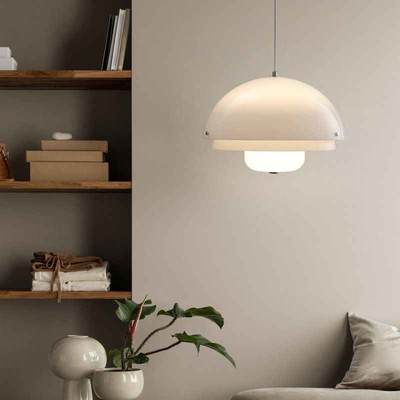 Valentina Suspension Dôme Moderne, Métal/Verre, Argent, Salon - Neutralighting