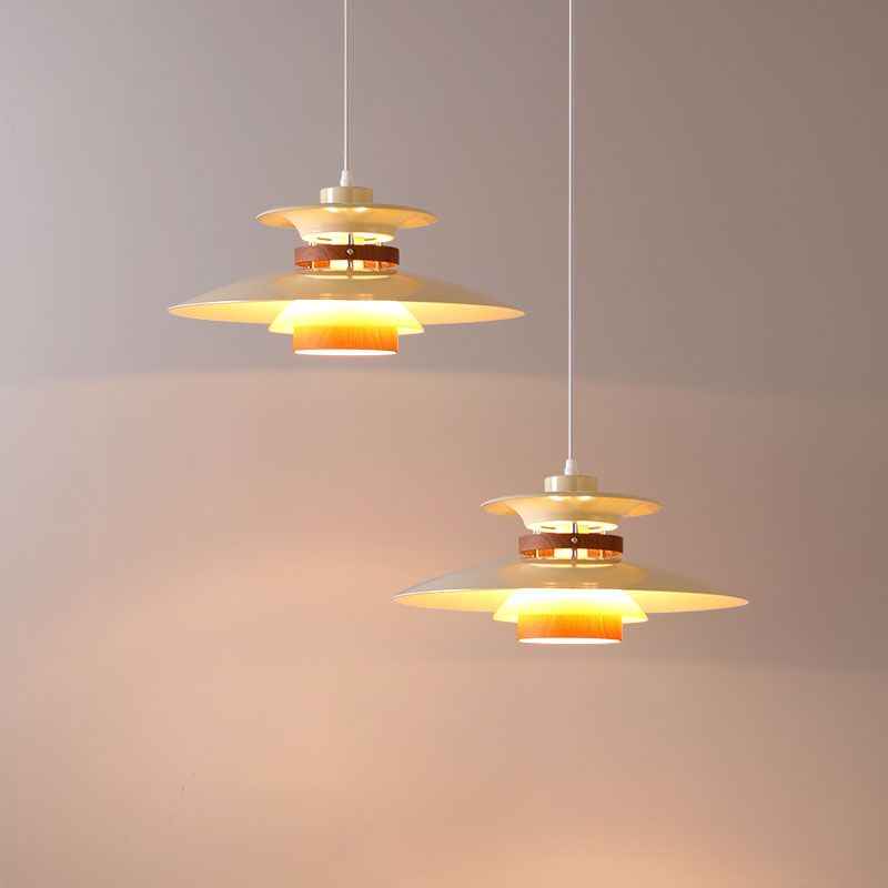 Valentina Suspension Bol Moderne, Métal, Blanc/Bois/Marron, Salon - Neutralighting