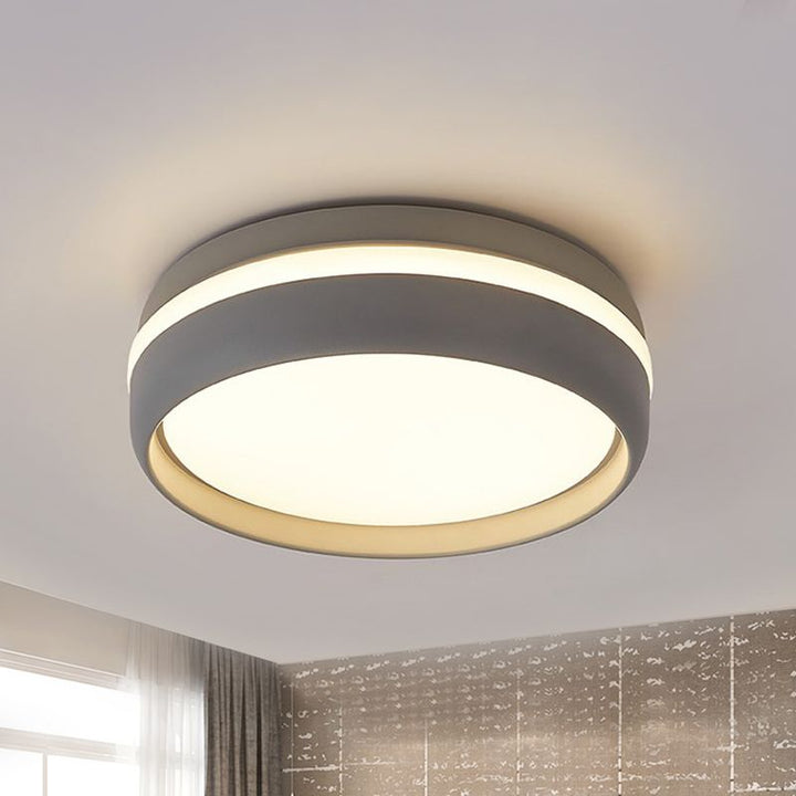 Arisha Plafonnier Rond Moderne, Métal, Noir/Gris, Salon - Neutralighting