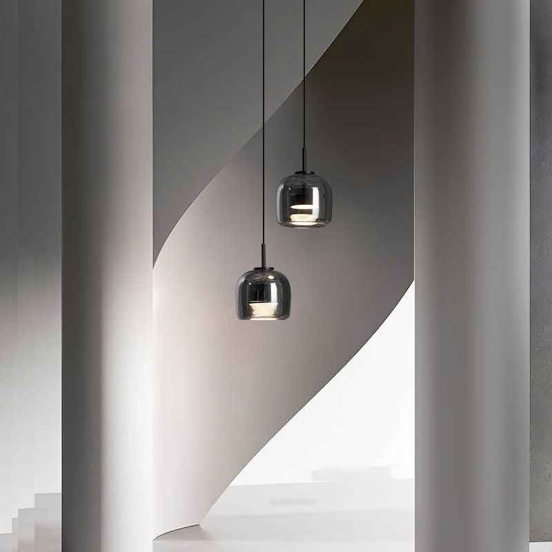 June Suspension Luminaire Design Verre Gris Fumé - Neutralighting