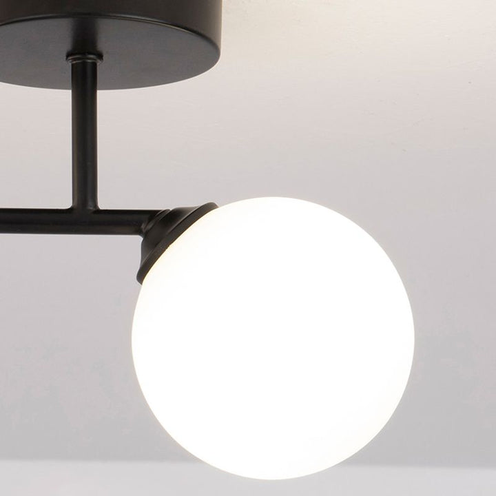 Valentina Plafonnier Rond Moderne, Métal/Verre, Noir/Doré, Salon - Neutralighting