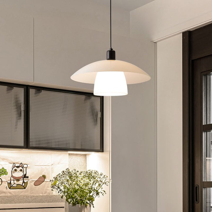 Arisha Suspension Dôme Nordique, Verre/Metal, Blanc, Chambre - Neutralighting