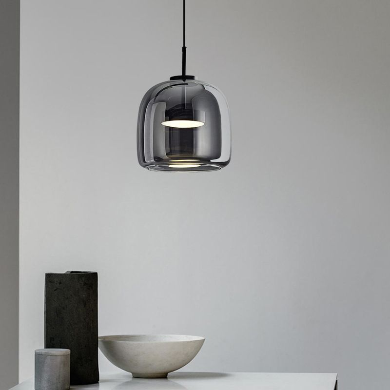 Valentina Suspension Dôme Moderne, Verre, Noir, Salon - Neutralighting