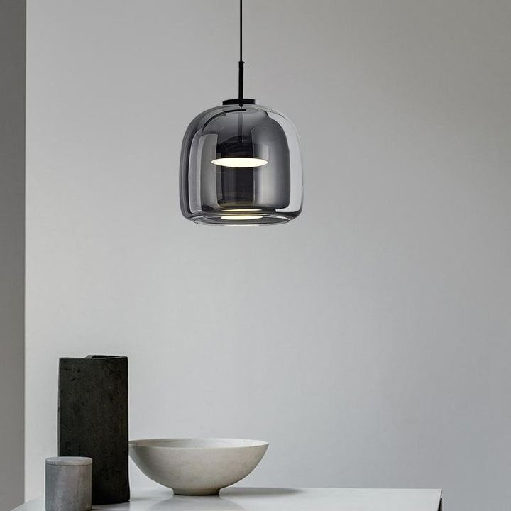 Valentina Suspension Dôme Moderne, Verre, Noir, Salon - Neutralighting