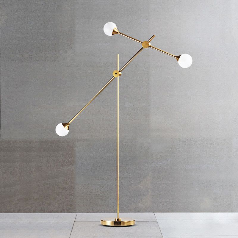 Valentina Lampadaire Orbe Simple, Métal/Verre, Doré, Salon - Neutralighting
