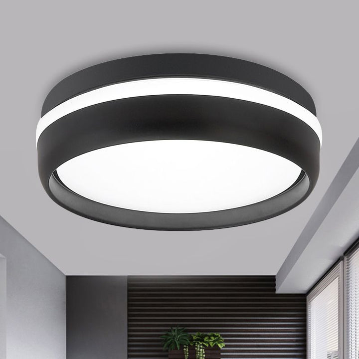 Arisha Plafonnier Rond Moderne, Métal, Noir/Gris, Salon - Neutralighting