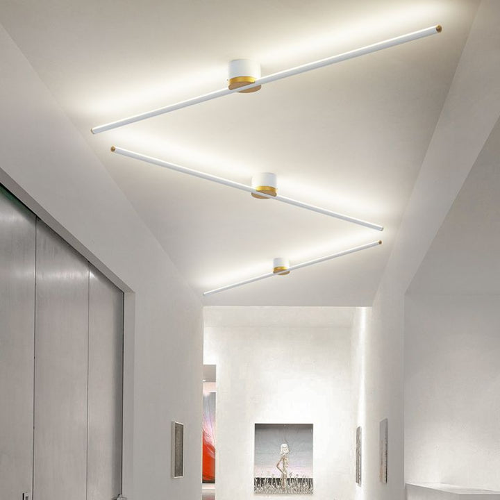 Erix Plafonnier Linéaire Moderne Blanc/Noir. Salon - Neutralighting