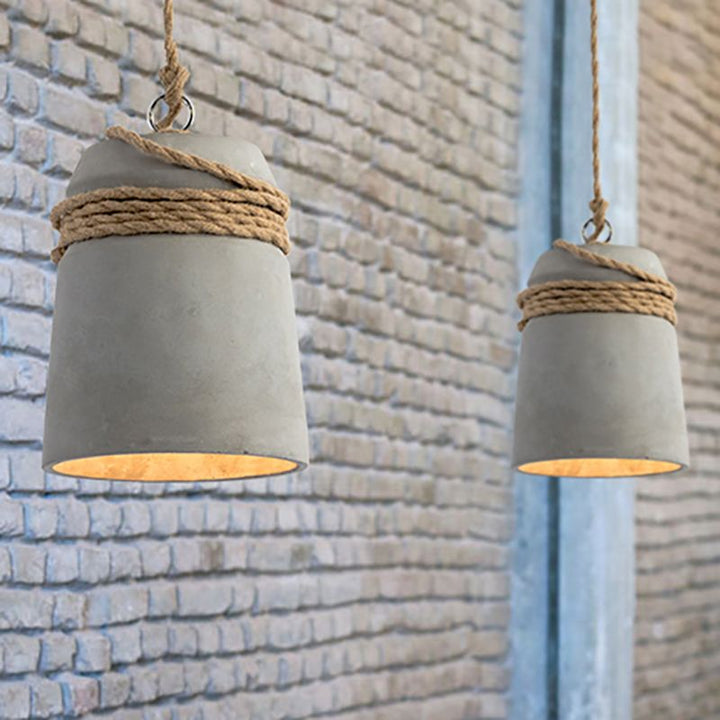 Arisha Luminaires Suspensions Cylindre Industriel Métal/Ciment Gris Chambre/Salon - Neutralighting