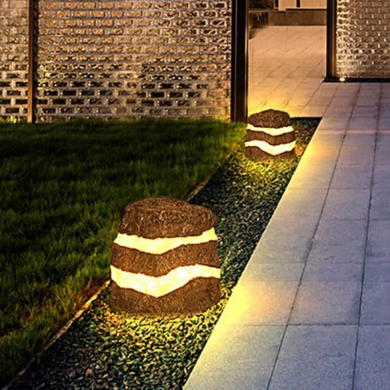 Ray Lampe Extérieure au Sol Pierre Moderne, Métal/Résine, Gris, Jardin - Neutralighting