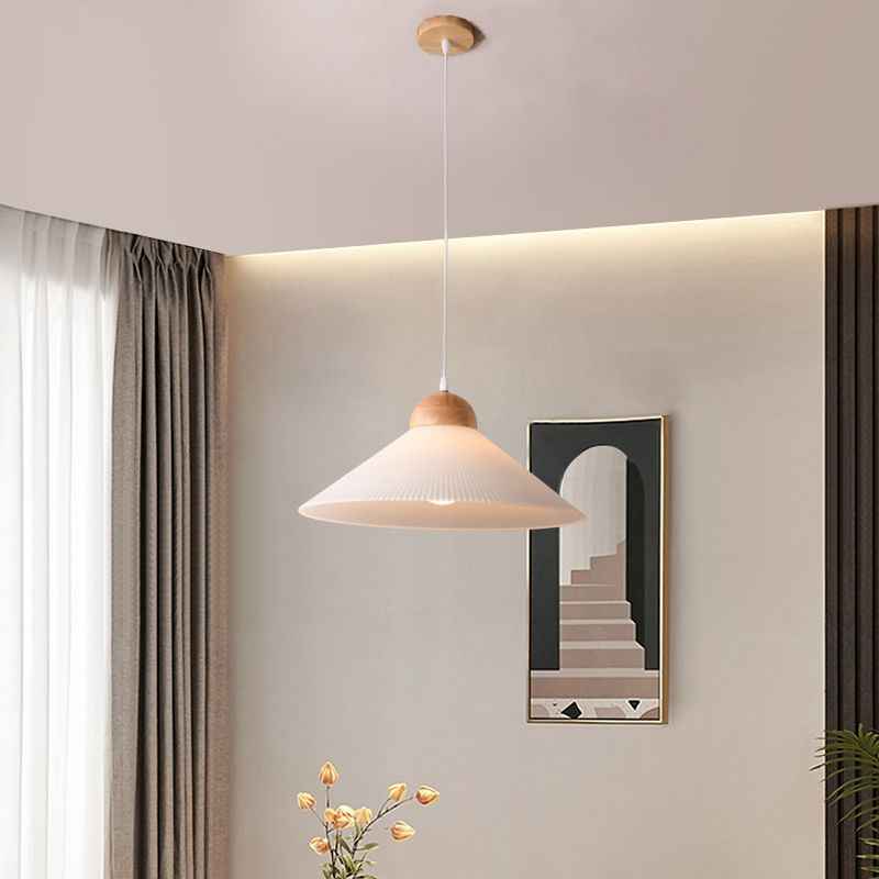 Muto Suspension Bol Moderne, Bois/Verre, Marron, Salon - Neutralighting