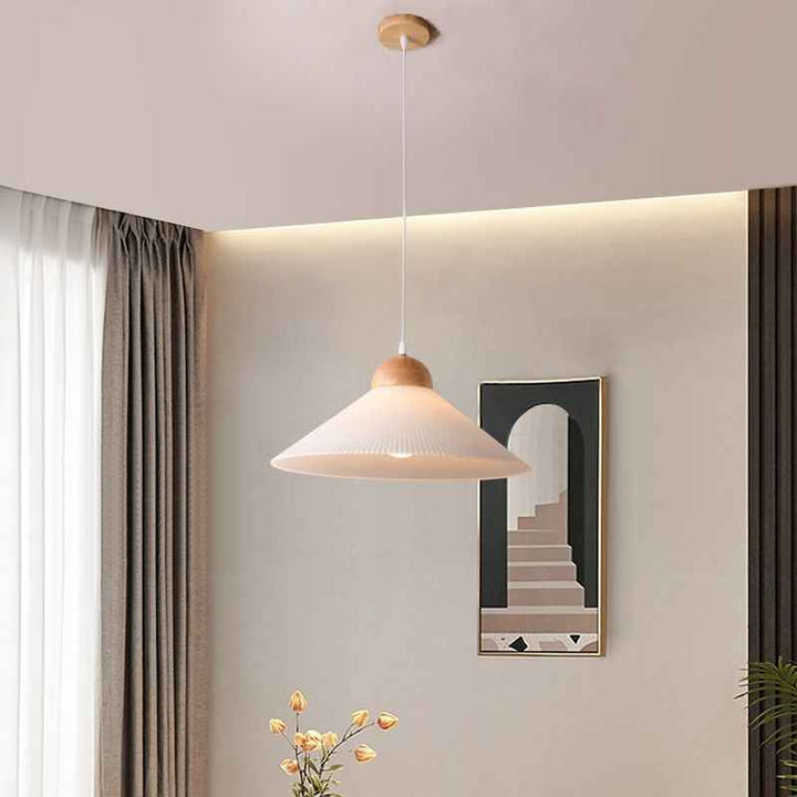 Muto Suspension Bol Moderne, Bois/Verre, Marron, Salon - Neutralighting