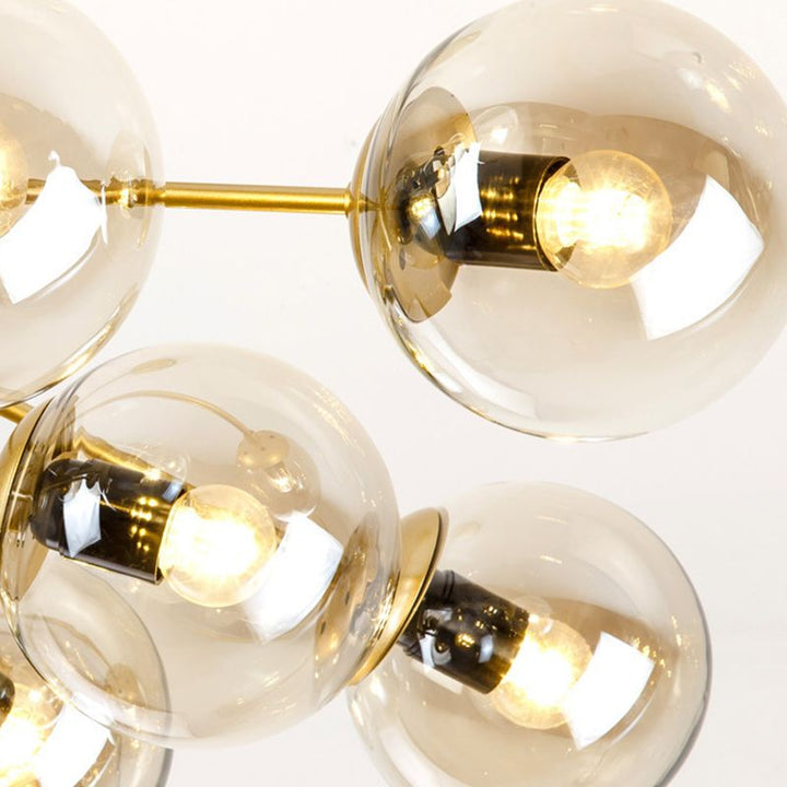 Valentina Suspension Multi Retro, Metal/Verre, Noir/Or, Salon - Neutralighting