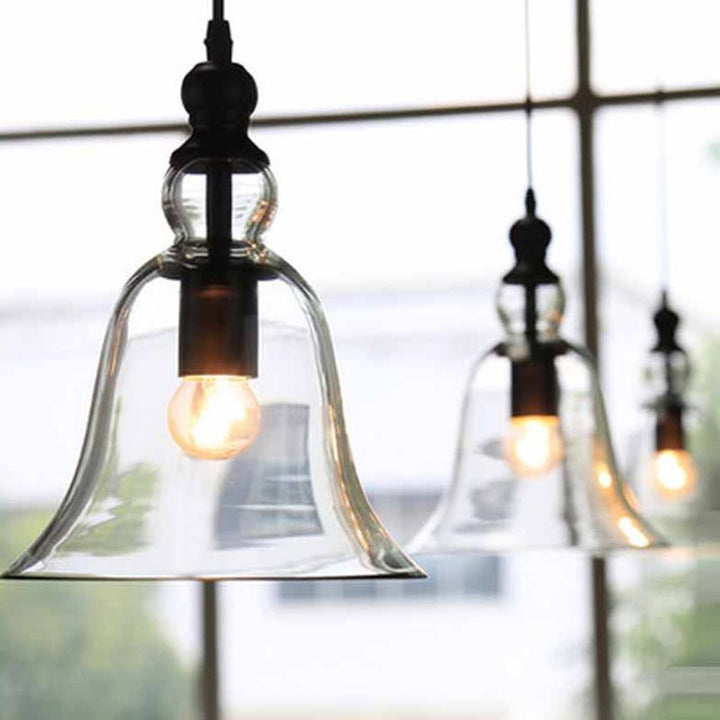 Arisha Industrielle Vintage LED Suspension Clair Métal/Verre Salle à manger - Neutralighting
