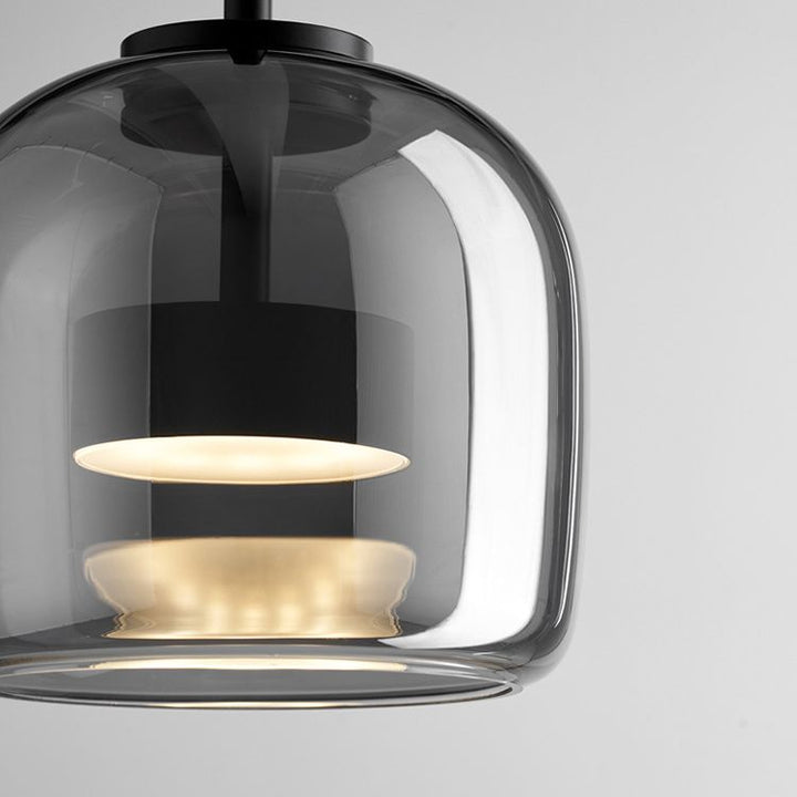Valentina Suspension Dôme Moderne, Verre, Noir, Salon - Neutralighting