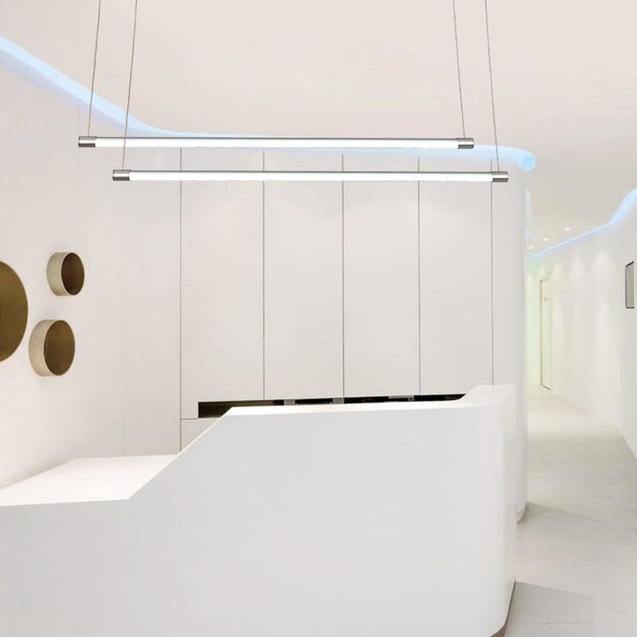 Ray Linéaire LED Suspension Noire Argent Métal Chambre à coucher - Neutralighting